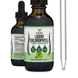 Chlorophyll Liquid Drops - Peppermint Flavored, Vegan Safe (Rich, Full Texture and Taste, Not Watered Down) for Skin Health, and Immune Function (Líquidas de Clorofila) by Double Wood