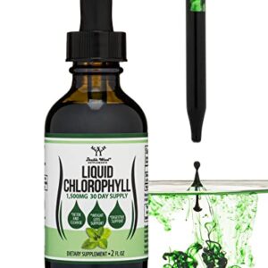 Chlorophyll Liquid Drops - Peppermint Flavored, Vegan Safe (Rich, Full Texture and Taste, Not Watered Down) for Skin Health, and Immune Function (Líquidas de Clorofila) by Double Wood