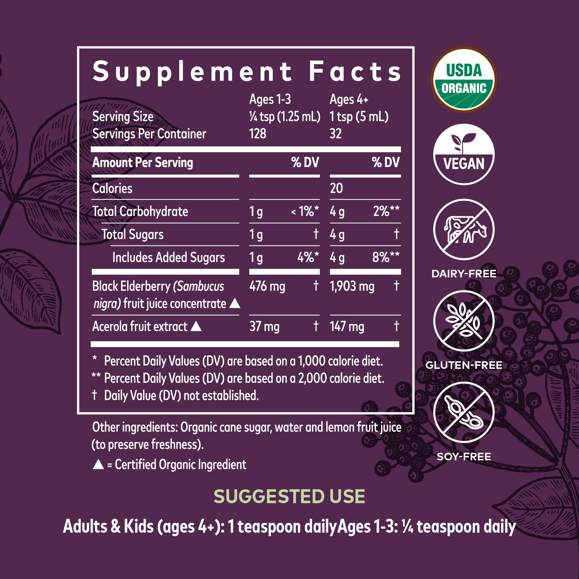 Gaia Herbs Black Elderberry (Sambucus Nigra) Syrup-Immune Support Supplement-Made with Organic Black Elderberries for Immune System Support-USDA Certified Organic Formula-5.4 Fl Oz (32-Day Supply)