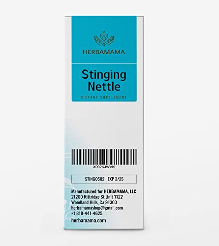 HERBAMAMA Stinging Nettle Root Tincture - Organic Stinging Nettle Root Liquid Extract - Urtica Dioica Herbal Drops Supplement - 4 fl oz