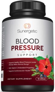 premium blood pressure support supplement for cardiovascular & heart health with garlic, hawthorn & hibiscus - 90 capsules