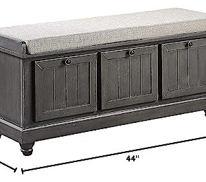 Lexicon Ganza Lift-Top Storage Bench, 44-Inch, Gray