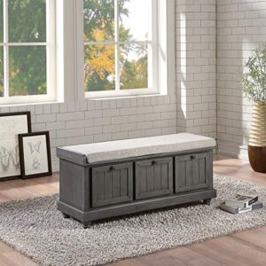 Lexicon Ganza Lift-Top Storage Bench, 44-Inch, Gray