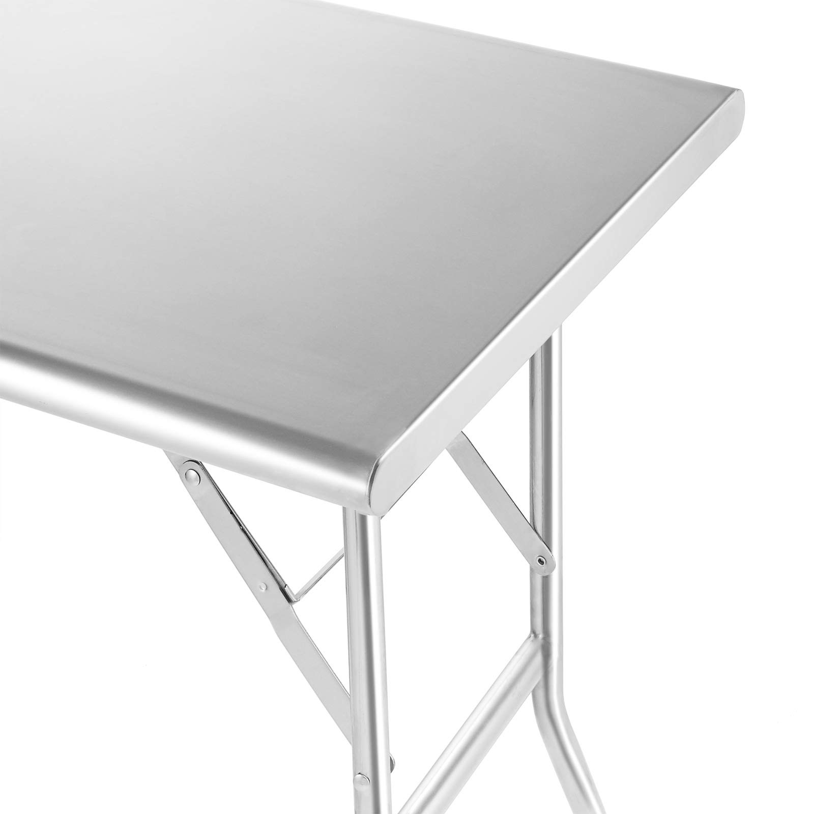 GRIDMANN Stainless Steel Folding Table 48 x 24 Inch, NSF Kitchen Prep & Work Table