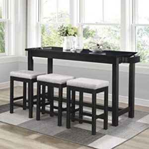 Homelegance 4-Piece Counter Height Dinette Set, Black