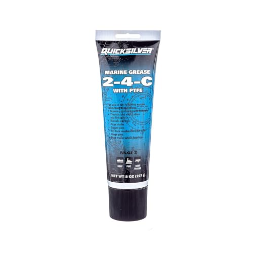 Quicksilver 802859Q1 2-4-C Marine Grease with Teflon, Multi-Purpose Marine Lubricant – 8 oz. Tube