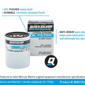 Quicksilver by Mercury Marine 8M0162830 Oil Filter for Mercury and Mariner 4-Stroke Outboards 25-115hp