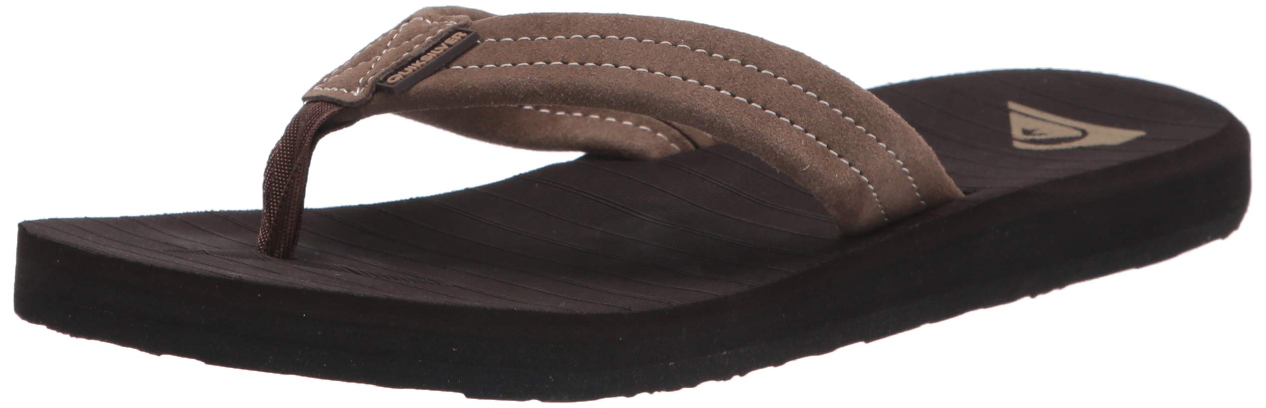 Quiksilver Men's Carver Suede 3 Point Flip Flop Athletic Sandal, Demitasse Solid, 10 M US