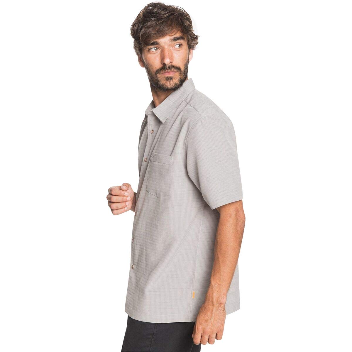 Quiksilver mens Centinela 4 Woven Button Down Shirt, Flint Gray Centinella, Large US