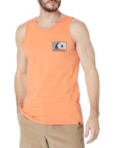 quiksilver men's mellow bubble tank tee shirt, copper tan, medium