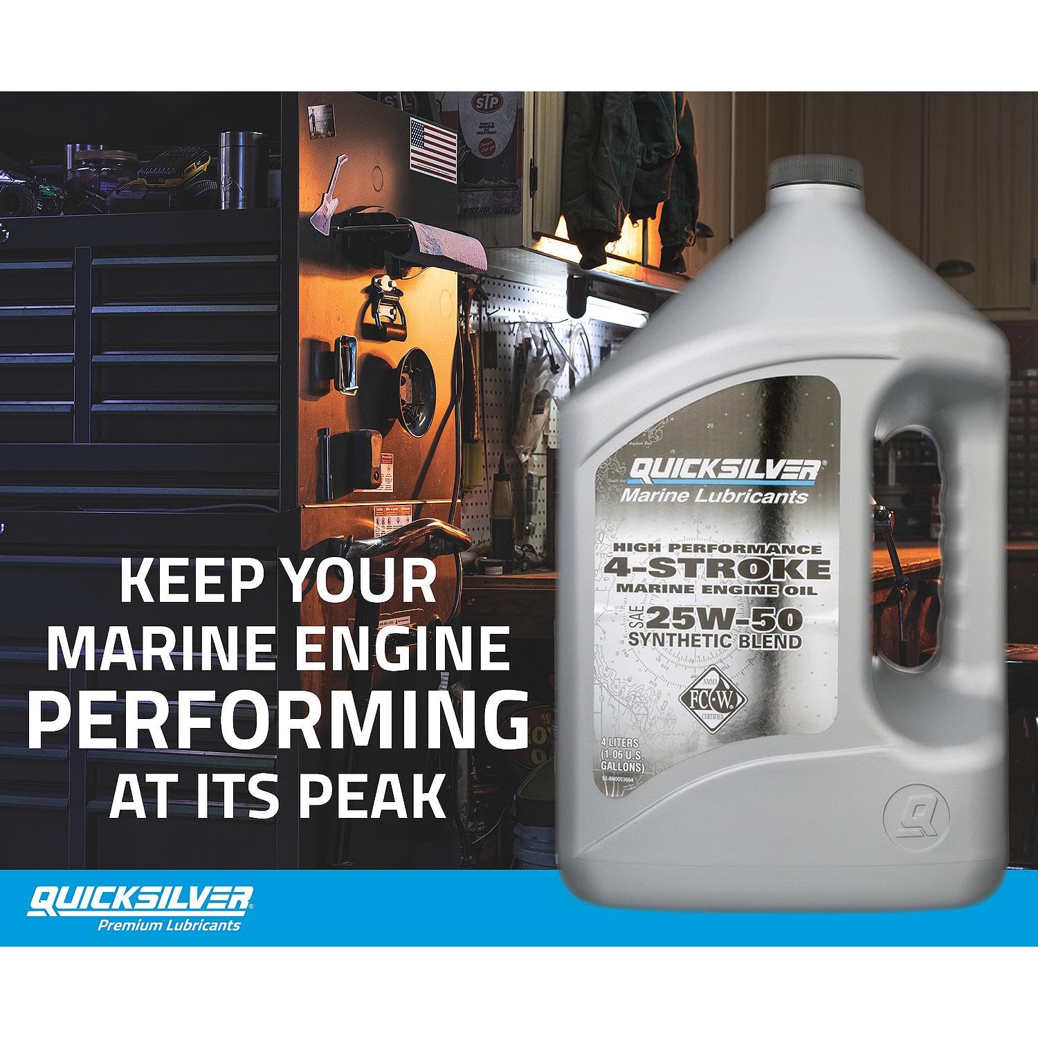 Quicksilver 25W-50 High Performance Synthetic Marine Engine Oil - 1 Gallon