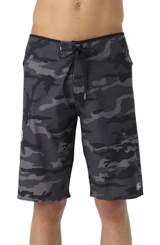 O'NEILL Men's GI Jack 21 Inch Boardshorts - Quick Dry Swim Trunks for Men with Stretch Fabric and Pockets,Black Camo-42