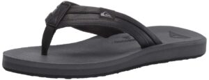 quiksilver men's carver squish flip-flop, black/grey/black, 12(45) m us