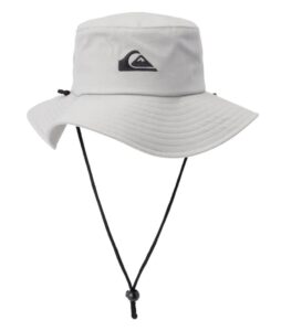 quiksilver mens bushmaster sun protection floppy visor bucket hat, sleet, large us