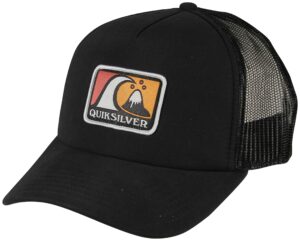 quiksilver men's breeze blocked snapback trucker hat, black, one size