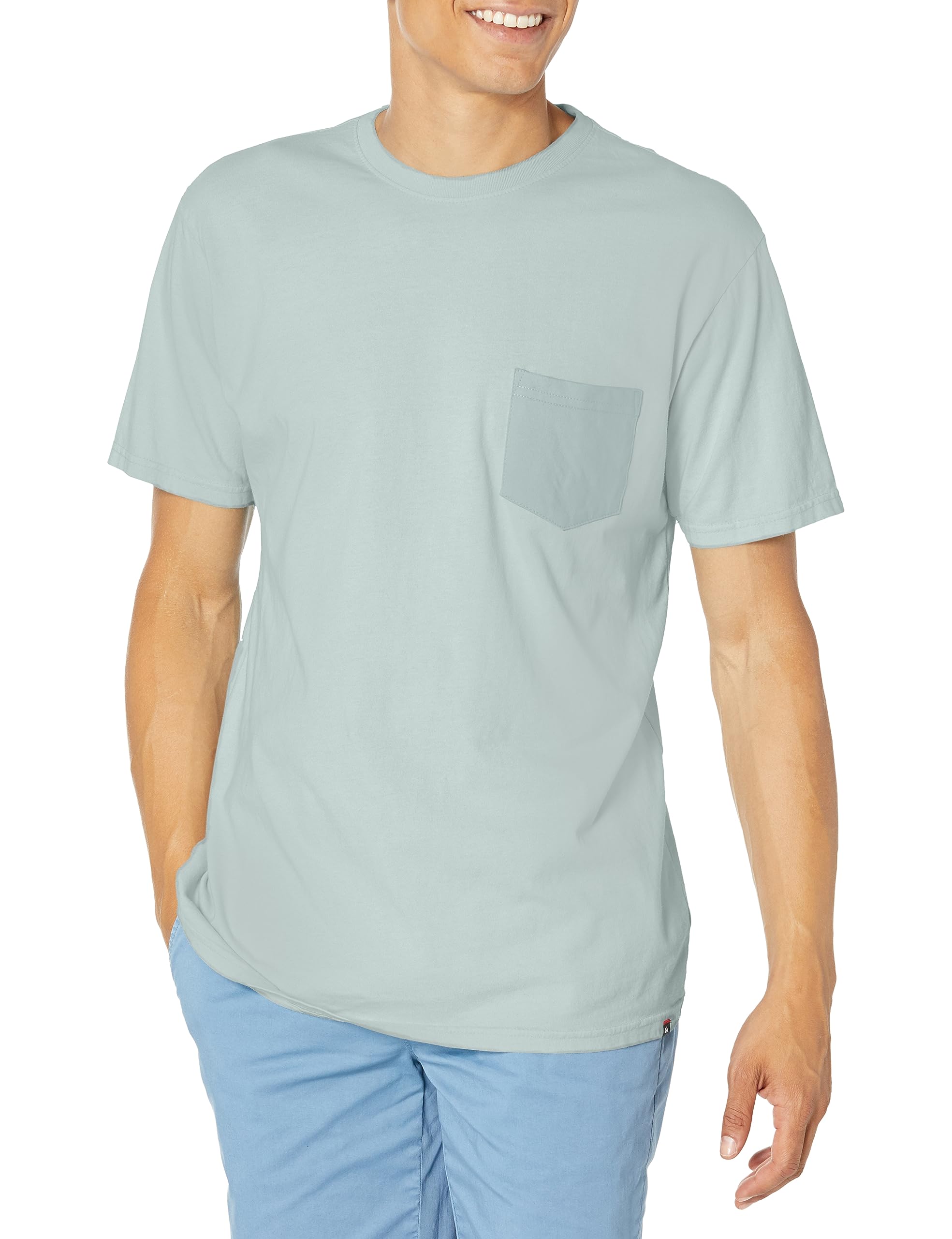 Quiksilver Men's Basic Pocket Tee Shirt, Sleet 233