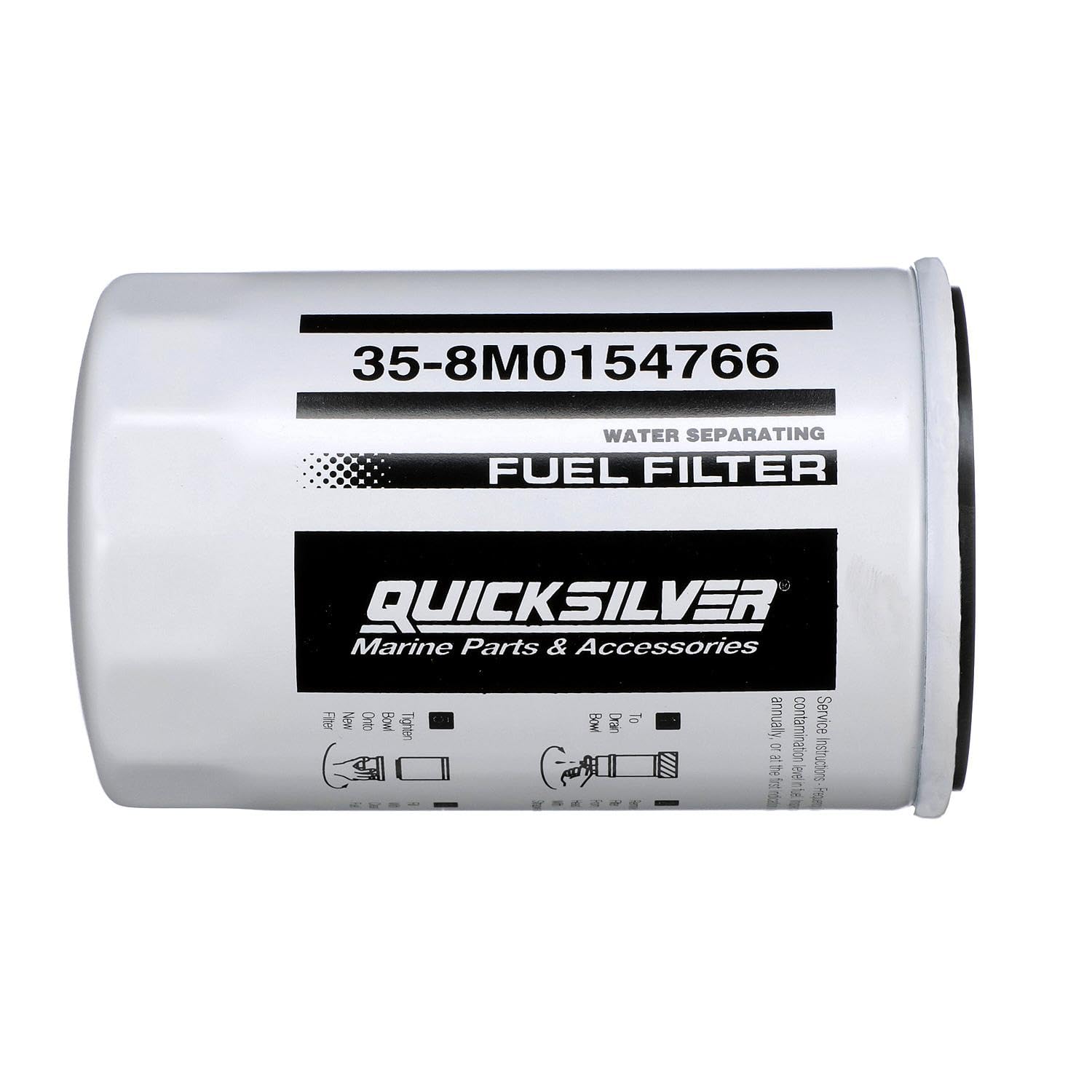 Quicksilver 8M0154766 Water Separating Fuel Filter for Select Yamaha 2-Stroke & 4-Stroke up to 115 HP Outboards