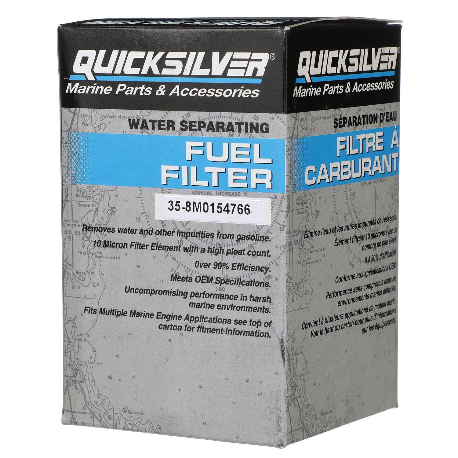 Quicksilver 8M0154766 Water Separating Fuel Filter for Select Yamaha 2-Stroke & 4-Stroke up to 115 HP Outboards