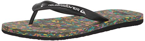 Quiksilver Men's Molokai Recycled 3 Point Sandal Flip Flop, Black/Blue/Black, 7