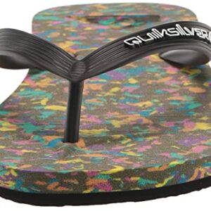 Quiksilver Men's Molokai Recycled 3 Point Sandal Flip Flop, Black/Blue/Black, 7