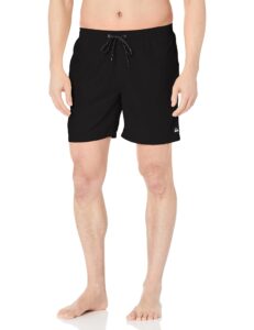 quiksilver men's standard everyday 17 volley swim trunk bathing suit, black, large