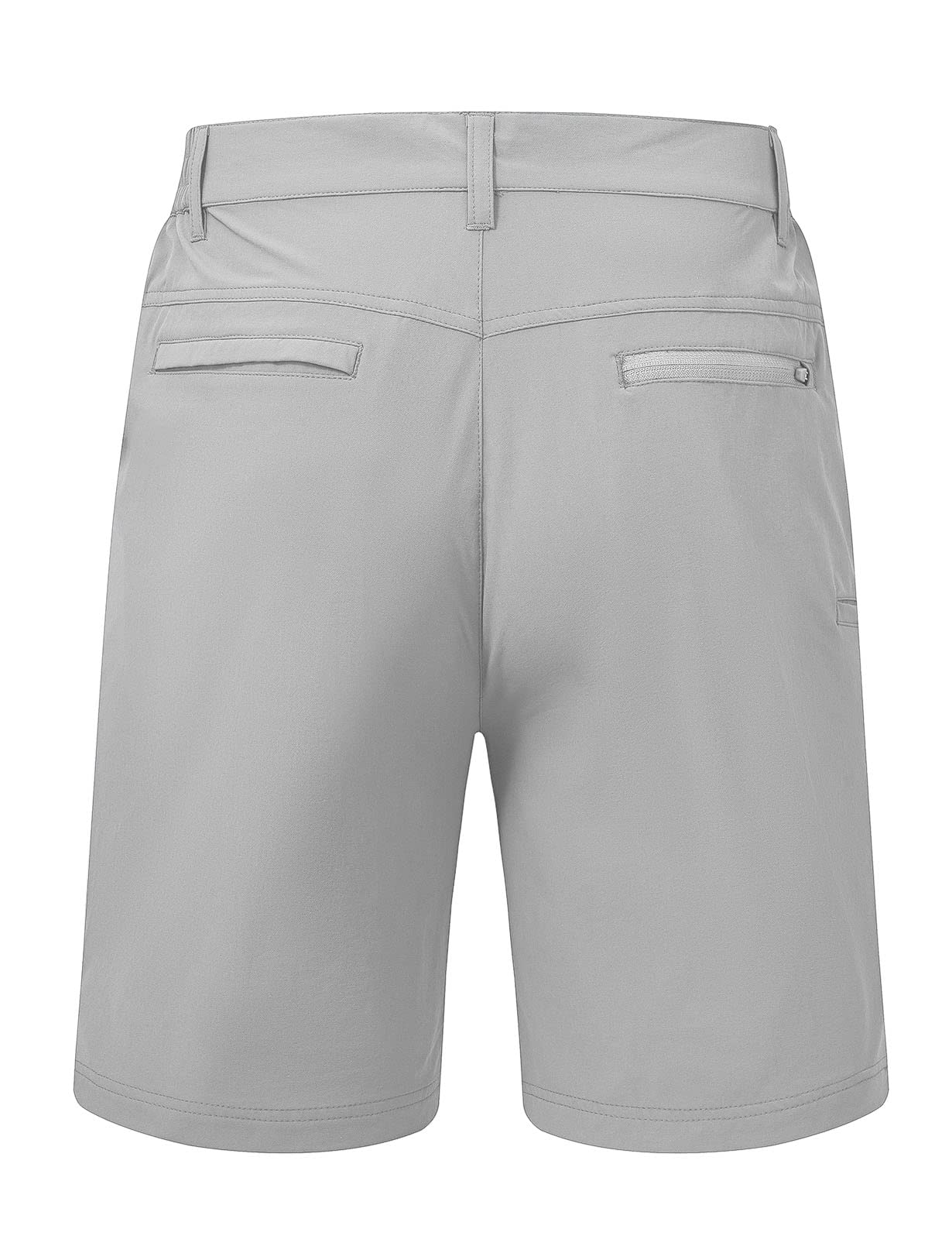 TBMPOY Men's Golf Shorts 9'' Elastic Waist Quick Dry for Flat Front Travel Casual Shorts with 5 Pockets(Light Grey,34)