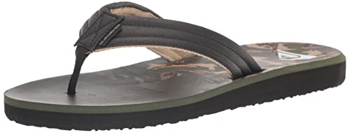 Quiksilver Men's Carver Print Sandal Flip-Flop, Green 1, 13