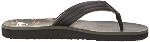 Quiksilver Men's Carver Print Sandal Flip-Flop, Green 1, 13