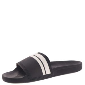 quiksilver men's rivi slide sandal, black/white, 9