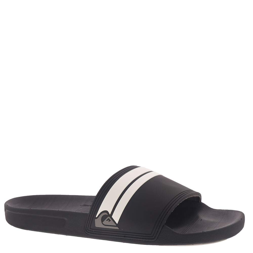 Quiksilver Men's Rivi Slide Sandal, Black/White, 9