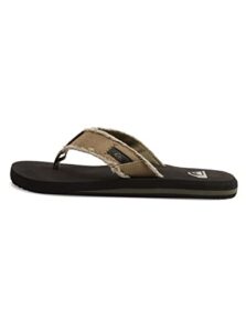 quiksilver men's monkey abyss 3 point sandal, green/black/brown, 8 m us