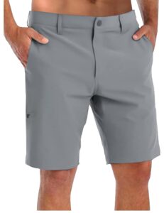 coofandy men's casual shorts stretch flat front shorts lightweight quick dry summer beach surf shorts with pockets grey