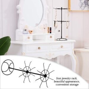 BOICXM 2 Tier Jewelry Display Holder,Retail Spinner Display Stand,Rotating Bracelet Storage Rack,Dressing Table,Black