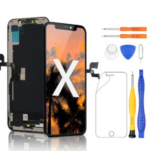 yodoit for iphone x screen replacement cof fhd lcd display 3d touch digitizer 5.8 inch glass with repair tool kit, compatible with model a1865, a1901, a1902