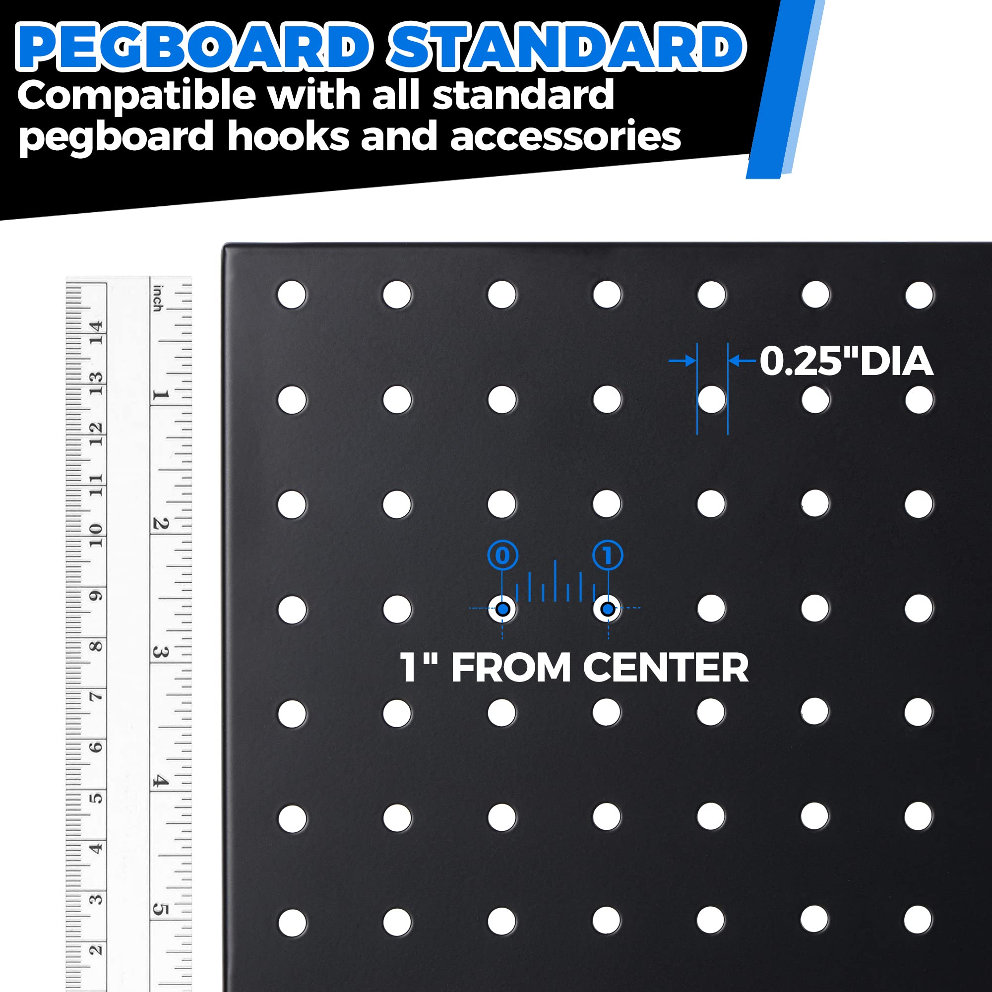 Pegboard Display Stand for Craft Shows & Fairs - Metal Jewelry Retail Display for Selling Accessories, Earring, Pin Stands for Retail Stores, Vendors & Events - 17" x 13”, Black