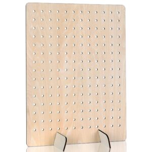 wooden pegboard display stand retail rack - necklace holder earring display stands for selling and craft shows - jewelry, pin, stickers & keychain peg board, 17" x 13"