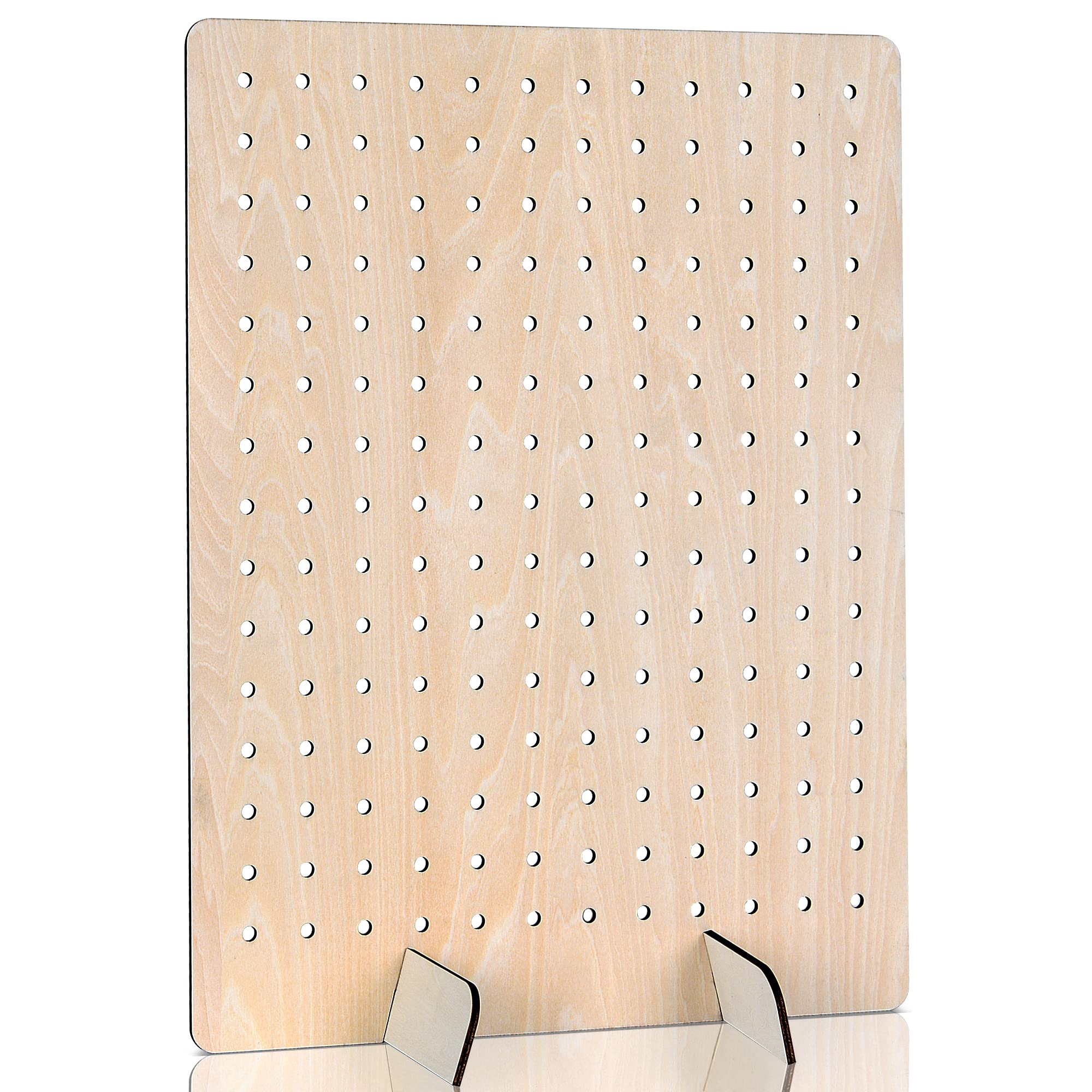 Wooden Pegboard Display Stand Retail Rack - Necklace Holder Earring Display Stands for Selling and Craft Shows - Jewelry, Pin, Stickers & Keychain Peg Board, 17" x 13"