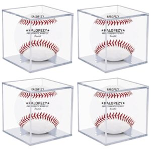 4 Pack Baseball Display Case, UV Protected Acrylic Boxes for Display,Clear Display Case Baseball Cube Memorabilia Showcase Autograph Ball Protector - for Official Size Ball