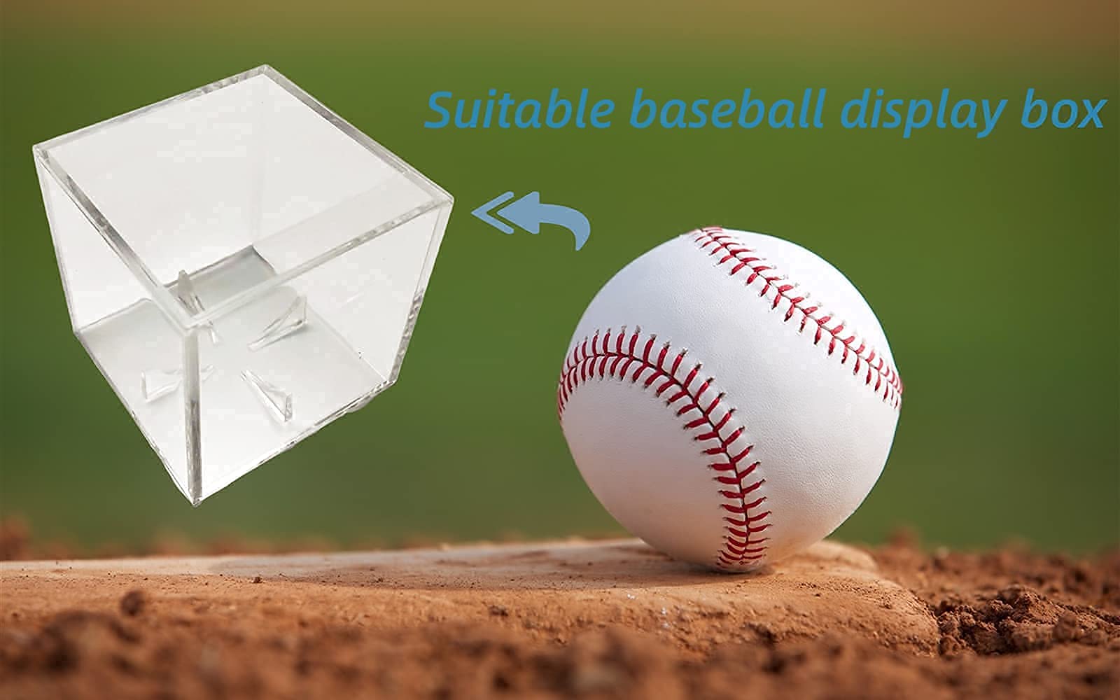 4 Pack Baseball Display Case, UV Protected Acrylic Boxes for Display,Clear Display Case Baseball Cube Memorabilia Showcase Autograph Ball Protector - for Official Size Ball