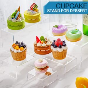 8 Sets Acrylic Display Risers U Shaped Clear Product Stand Transparent Cake Dessert Candy Perfume Stand Shelves Display Shelf for Collectibles Table Showcase Box Food Glass Organize and Decoration