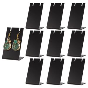 ph pandahall 10pcs acrylic earring holder black earring display stands l-shape ear organizer dangling earring stands for earring necklace jewelry shows retail photography props, 1.7x1.4x3 inch