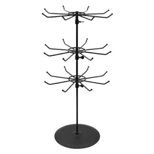 APL Display Medium Duty Adjustable Three Tier Counter Top Spinner Display Stand, Black