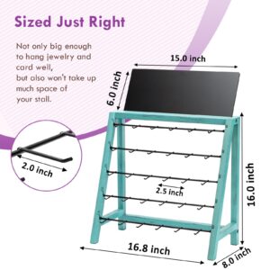 Poyilooo Earring Display Stands for Selling, Real Wood Jewelry Display for Selling Vendors with Adversitsing Board, Large Capacity Earring Cards for Selling Rack Holder for Earring Cards