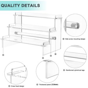 Meteou Acrylic Display Risers, 9.5'' Perfume Organizer Clear Riser Compatible with Funko POPs, Nendoroids, Action Figures, Cupcake Stand Lotion Holder Skincare Organizer Tiered Display Table Stand