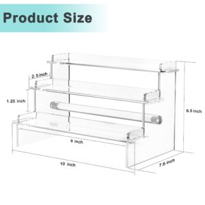 Meteou Acrylic Display Risers, 9.5'' Perfume Organizer Clear Riser Compatible with Funko POPs, Nendoroids, Action Figures, Cupcake Stand Lotion Holder Skincare Organizer Tiered Display Table Stand