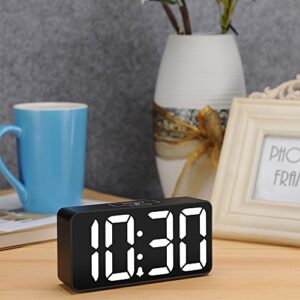 DreamSky Small Digital Alarm Clock for Bederoom, Large Big Numbers Display with Brightness Dimmer, Electric Bedside Desk Clock with USB Charging Port, Adjustable Alarm Volume, 12/24Hr, Snooze