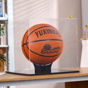 SANOSY Clear Acrylic Display Case UV Protected Acrylic Basketball Holder, Display Case for Autographed Basketball, for basketballs, Dolls, car Models, Souvenirs(Basketball)