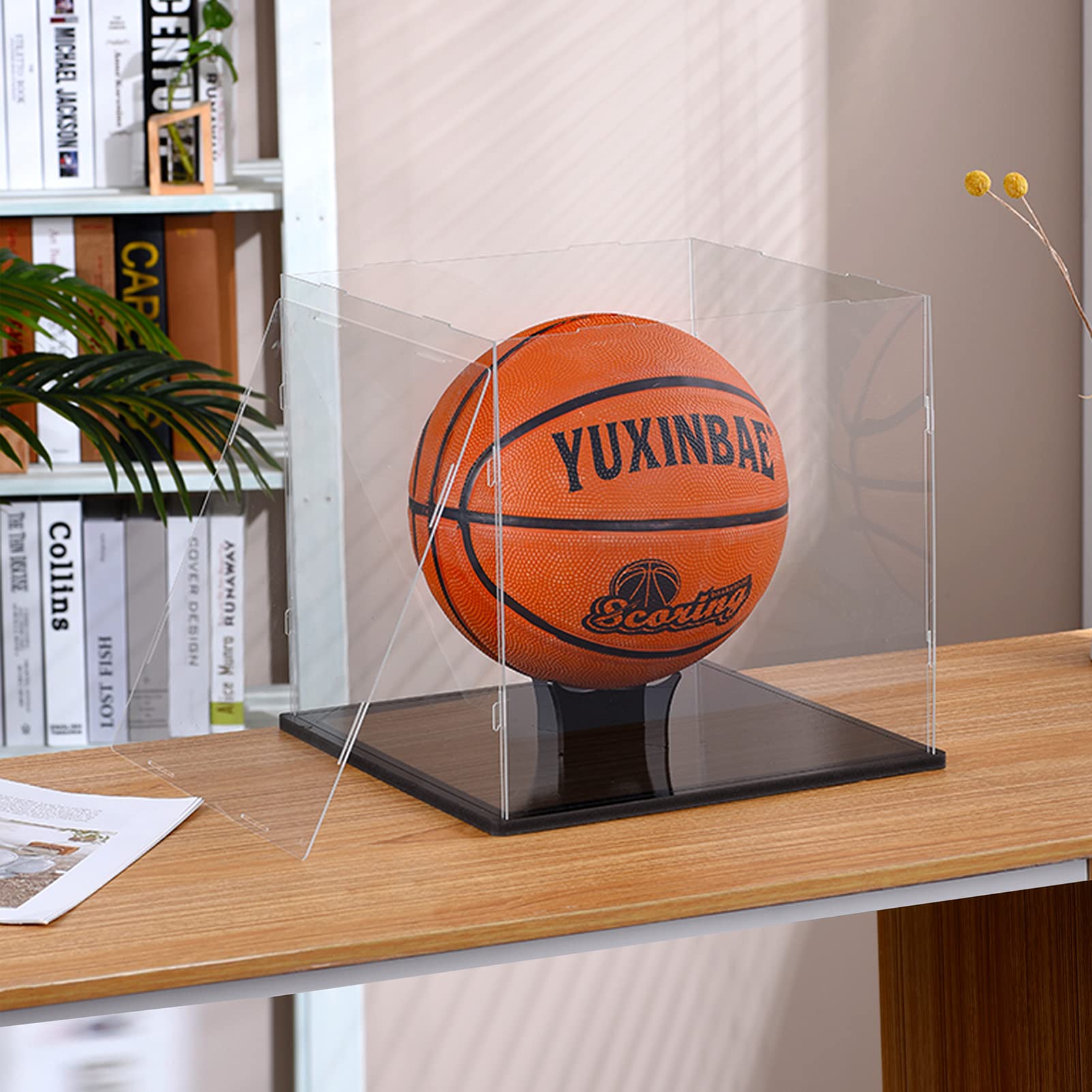 SANOSY Clear Acrylic Display Case UV Protected Acrylic Basketball Holder, Display Case for Autographed Basketball, for basketballs, Dolls, car Models, Souvenirs(Basketball)