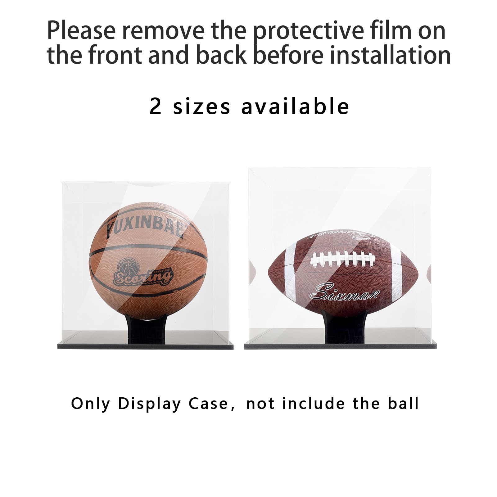 SANOSY Clear Acrylic Display Case UV Protected Acrylic Basketball Holder, Display Case for Autographed Basketball, for basketballs, Dolls, car Models, Souvenirs(Basketball)