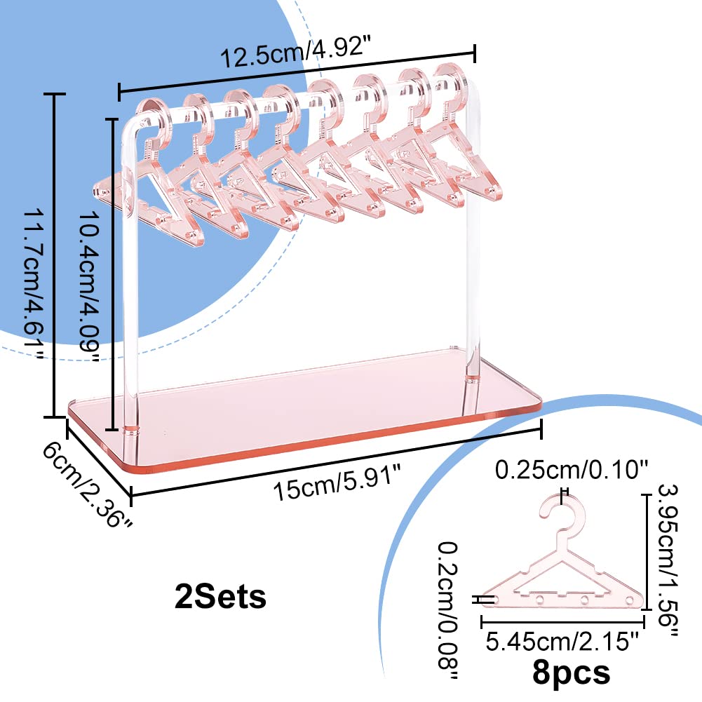 PH PandaHall 2 Sets Acrylic Earring Holder, Coat Hanger Jewelry Display Dangle Earring Hanging Organizer Acrylic Ear Studs Display Rack for Retail Show Personal Exhibition, 2.3x4.6x5.9inch